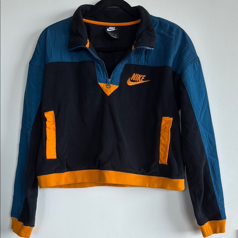 Nike Black and Blue Quarter-Zip with Orange Highlights - Picture 2 of 5
